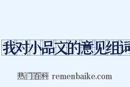 我对小品文的意见组词是什么意思的图片